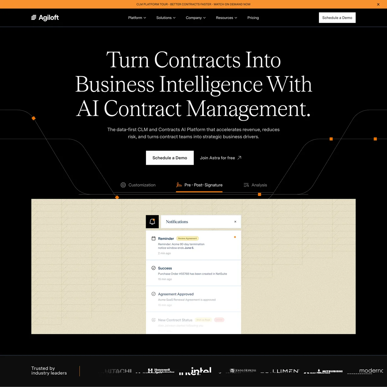 Agiloft website screenshot