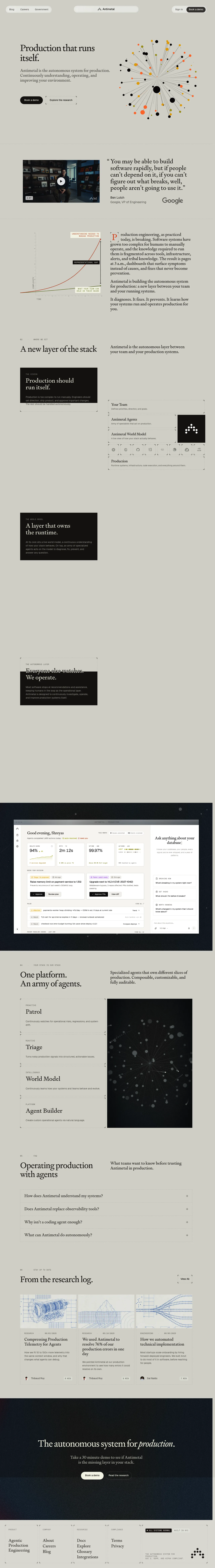 Antimetal full landing page