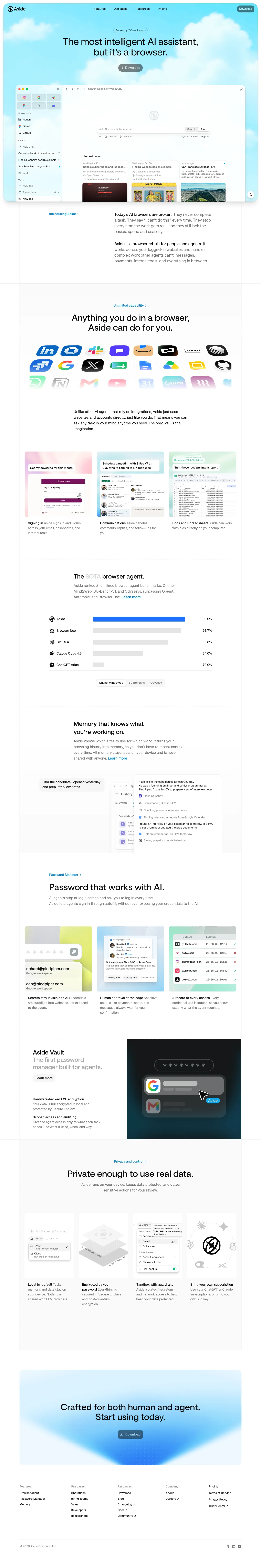 Aside full landing page