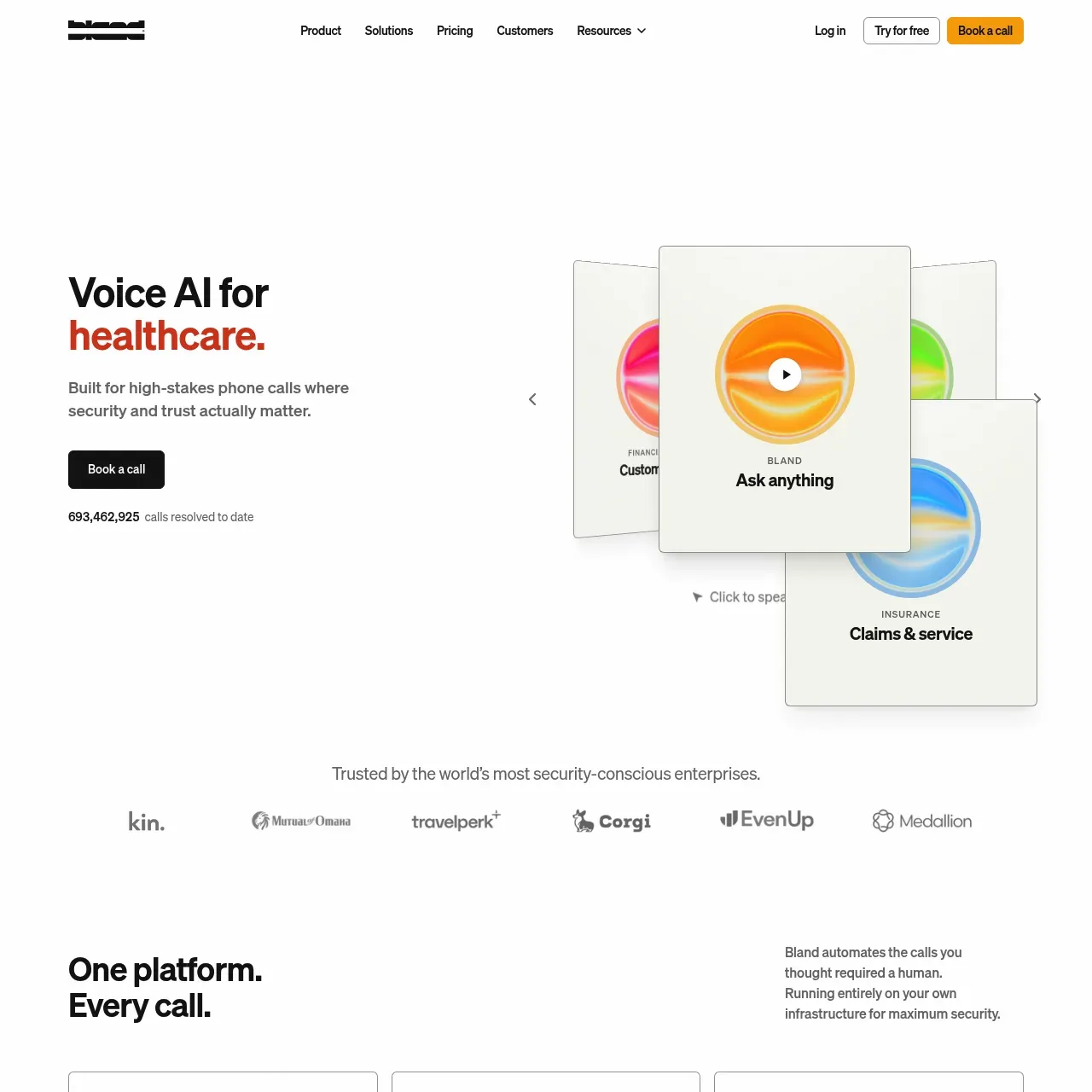 Bland website screenshot