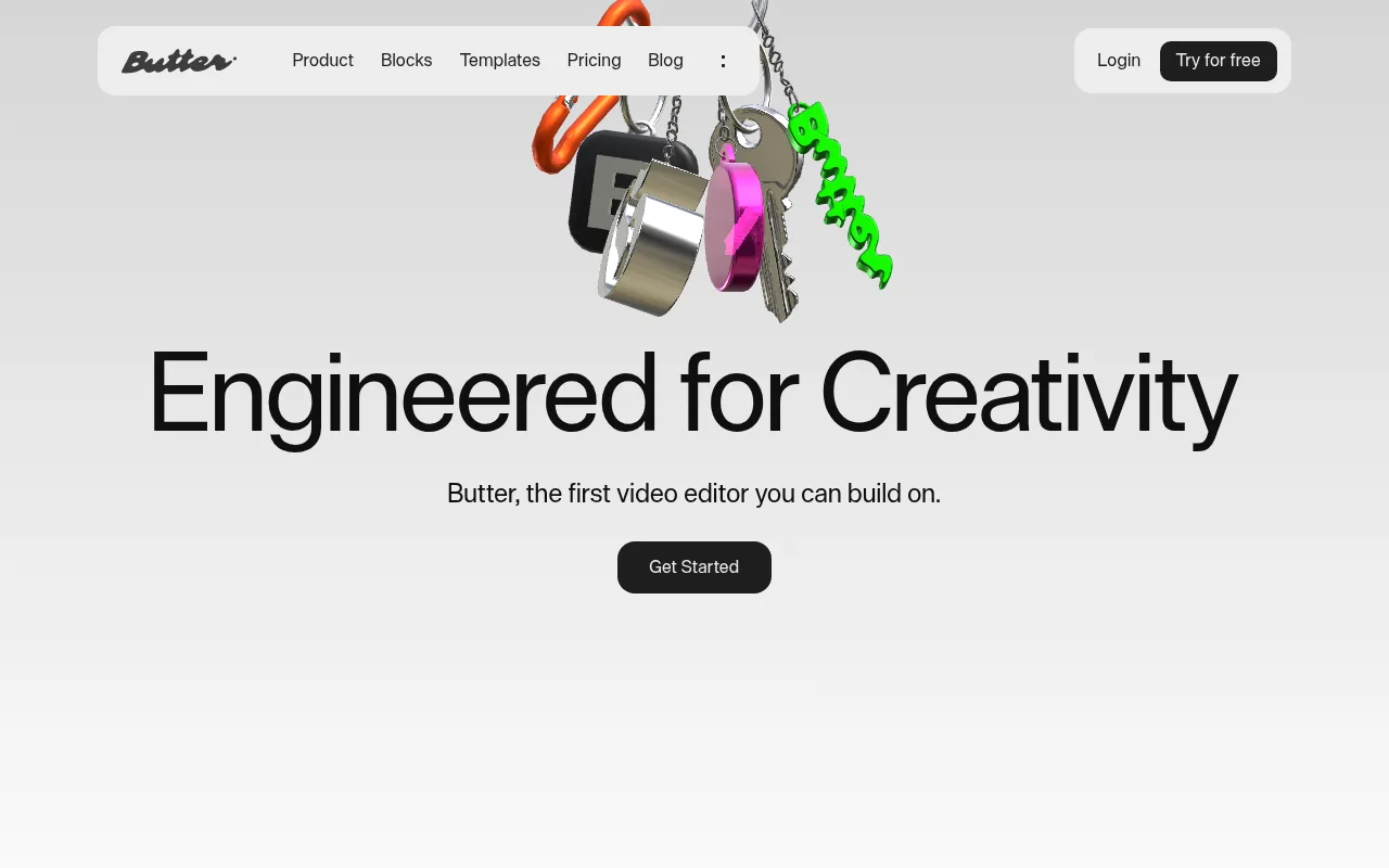 Butter landing page hero