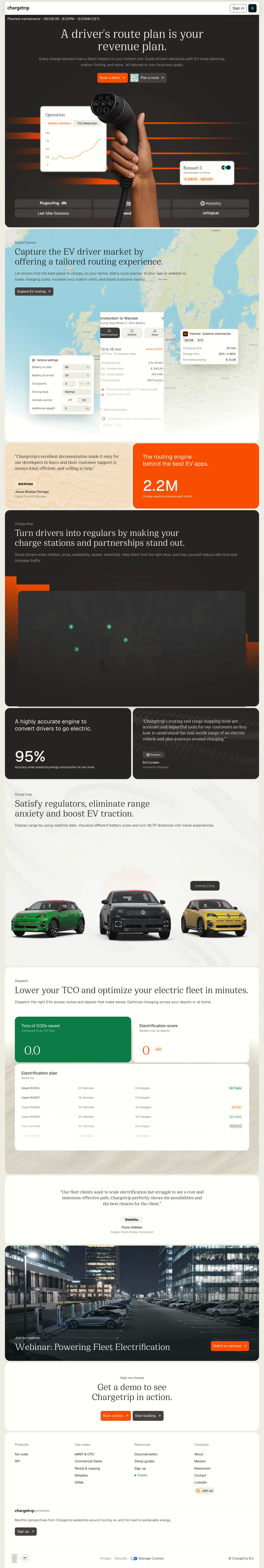 Chargetrip full landing page
