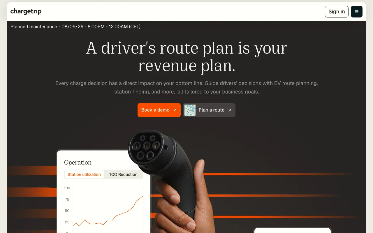 Chargetrip website hero