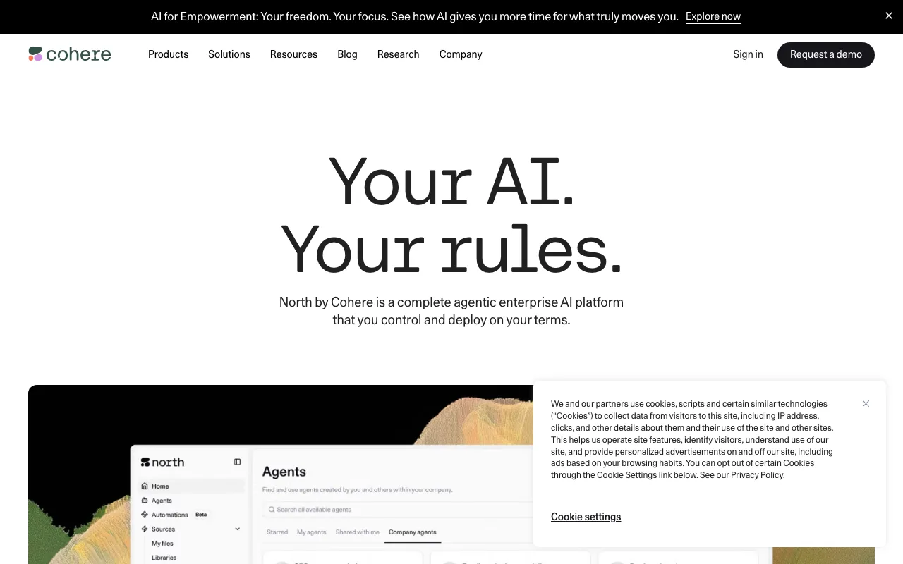 Cohere website hero