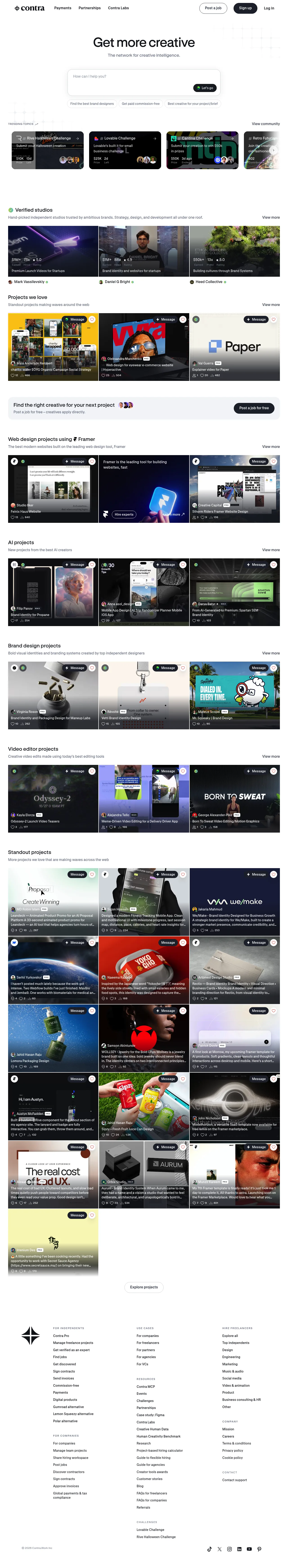 Contra full landing page