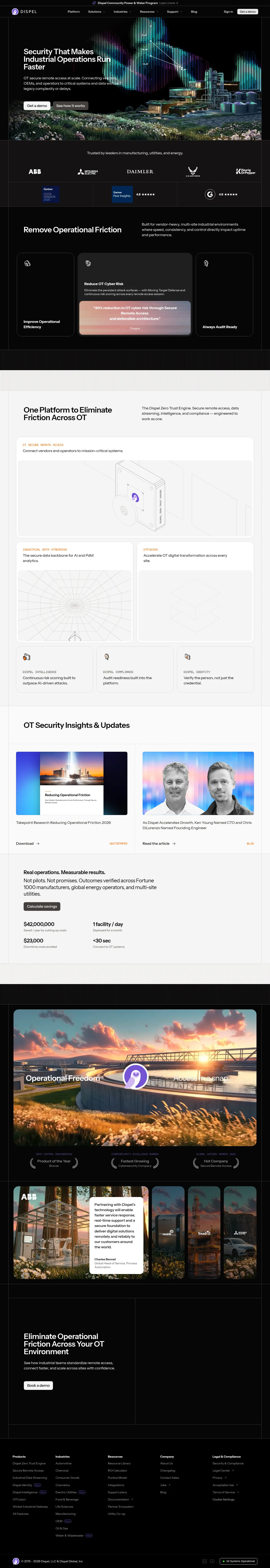 Dispel full landing page