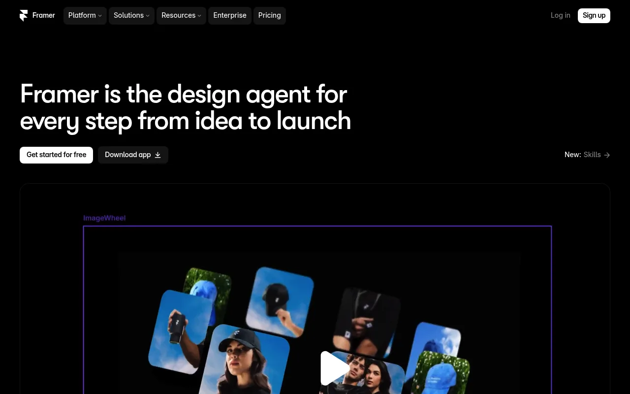 Framer website hero