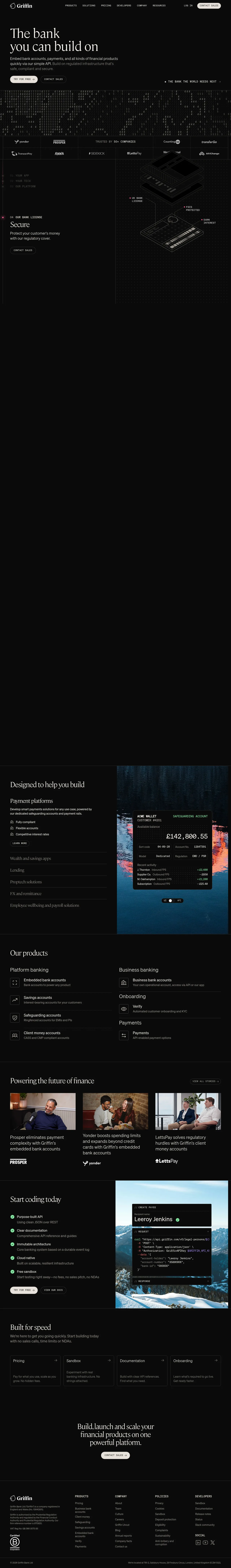 Griffin full landing page