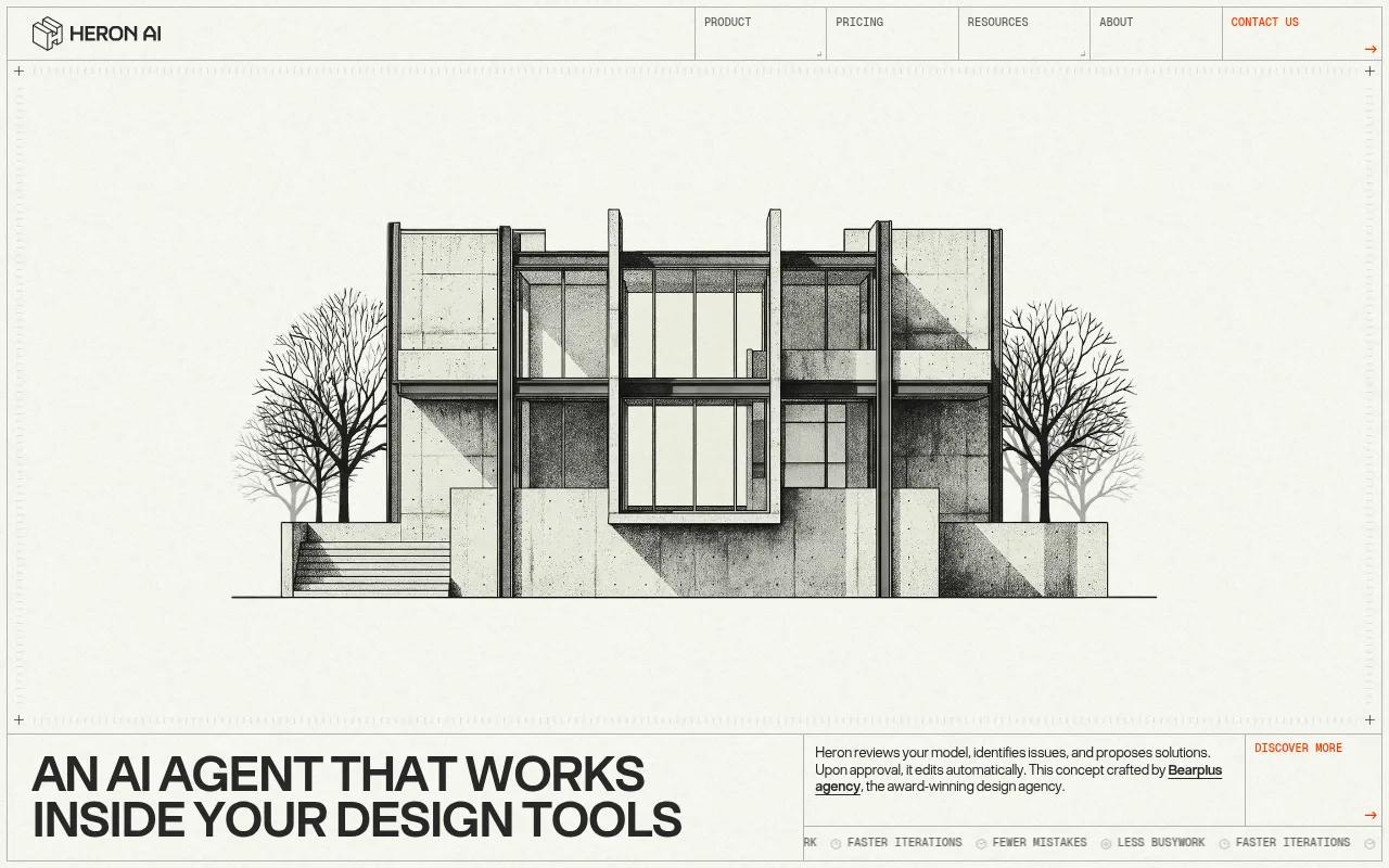 Heron landing page hero