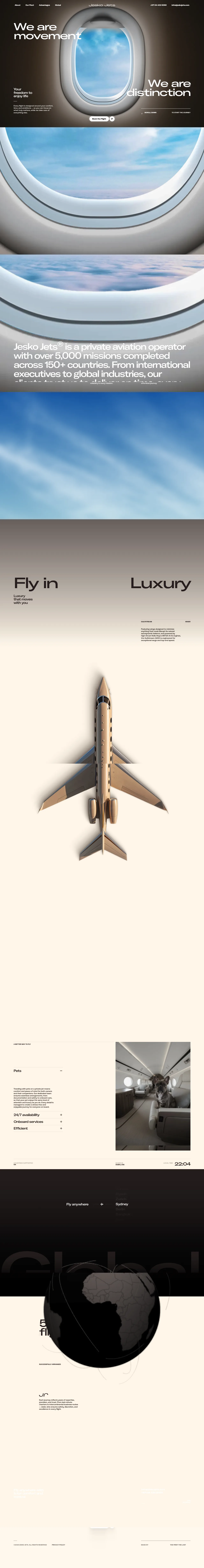 Jesko Jets full landing page