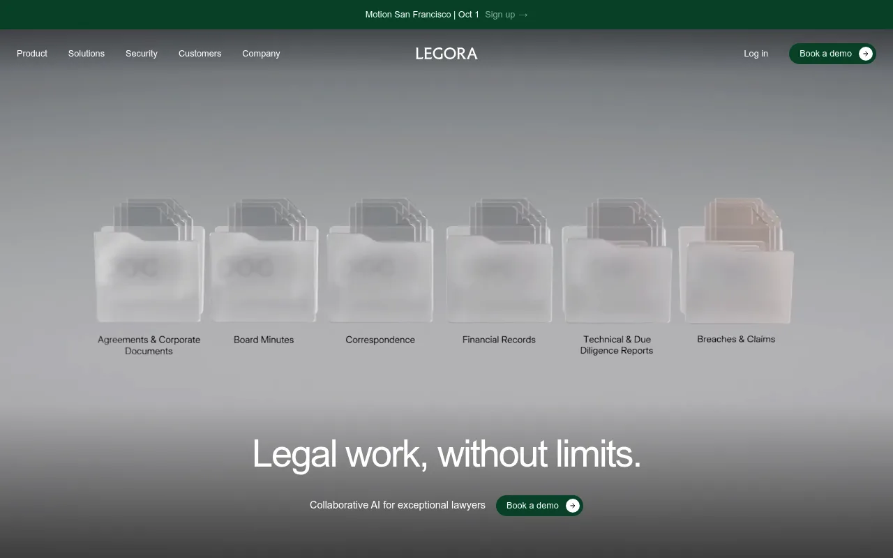 Legora website hero