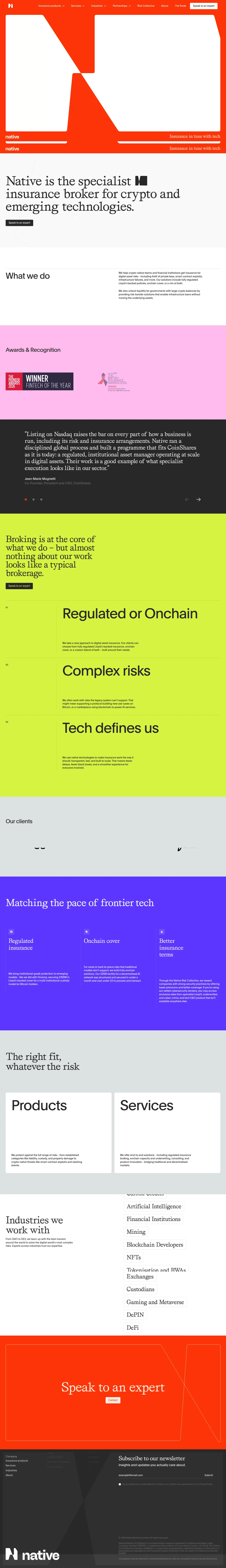 Native full landing page