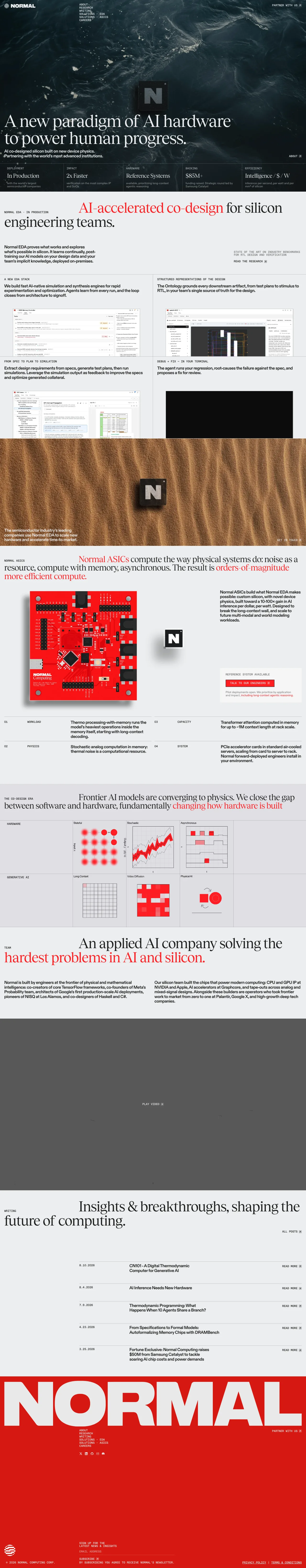Normal Computing full landing page