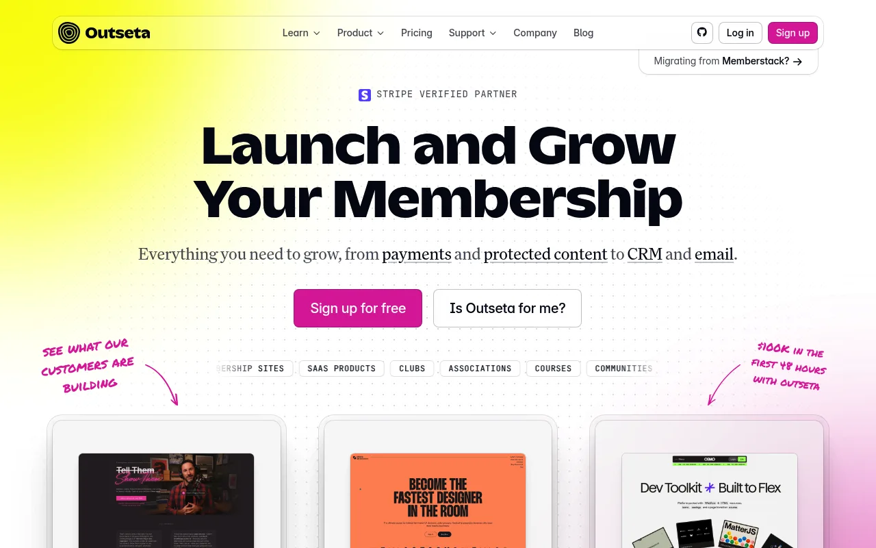 Outseta website hero