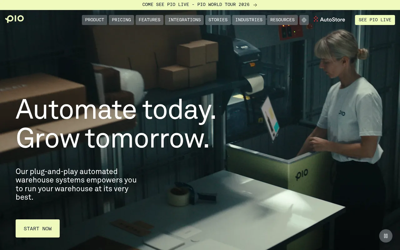 Pio website hero