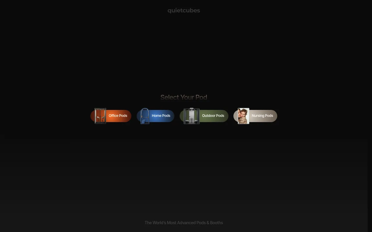 Quiet Cubes landing page hero