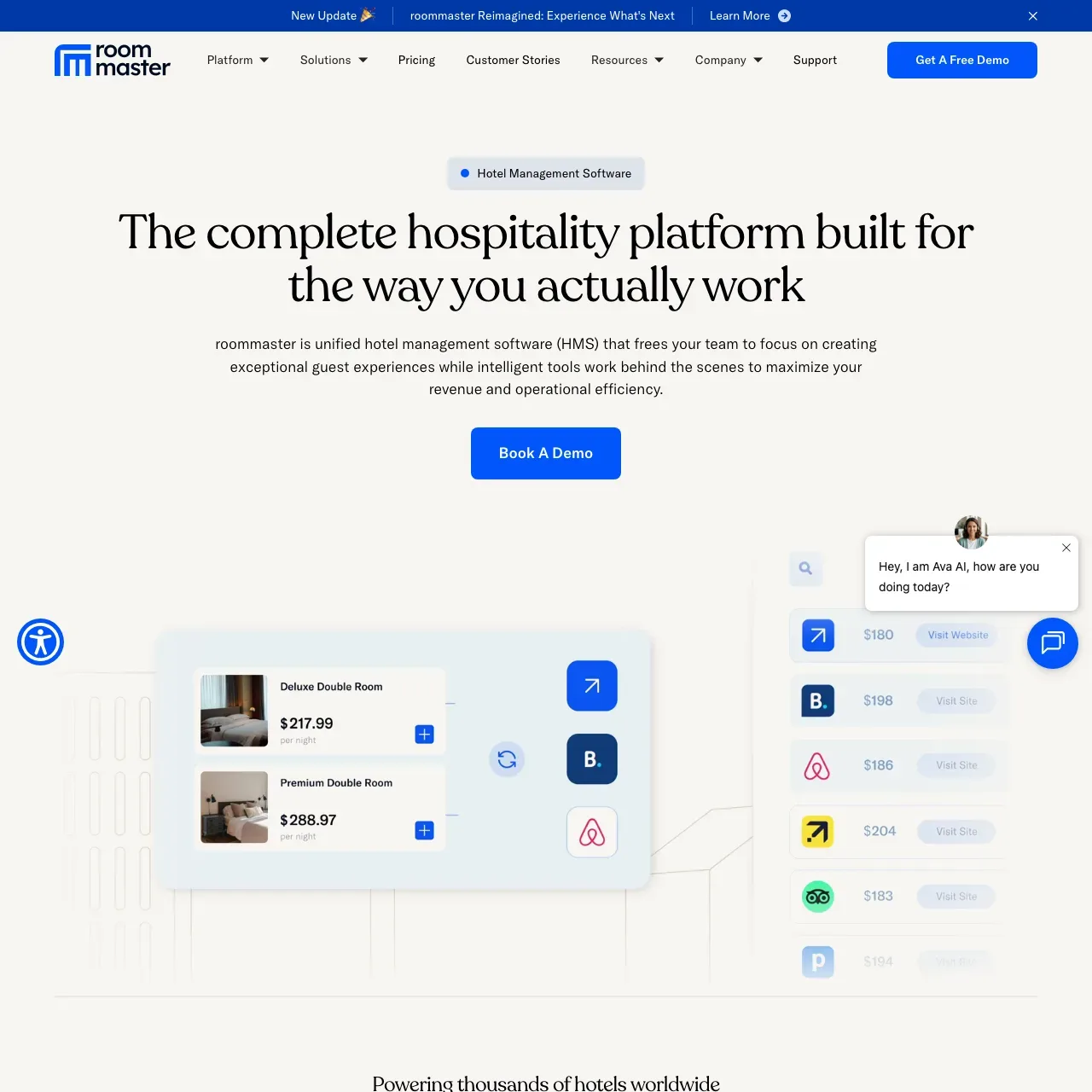 roommaster website screenshot