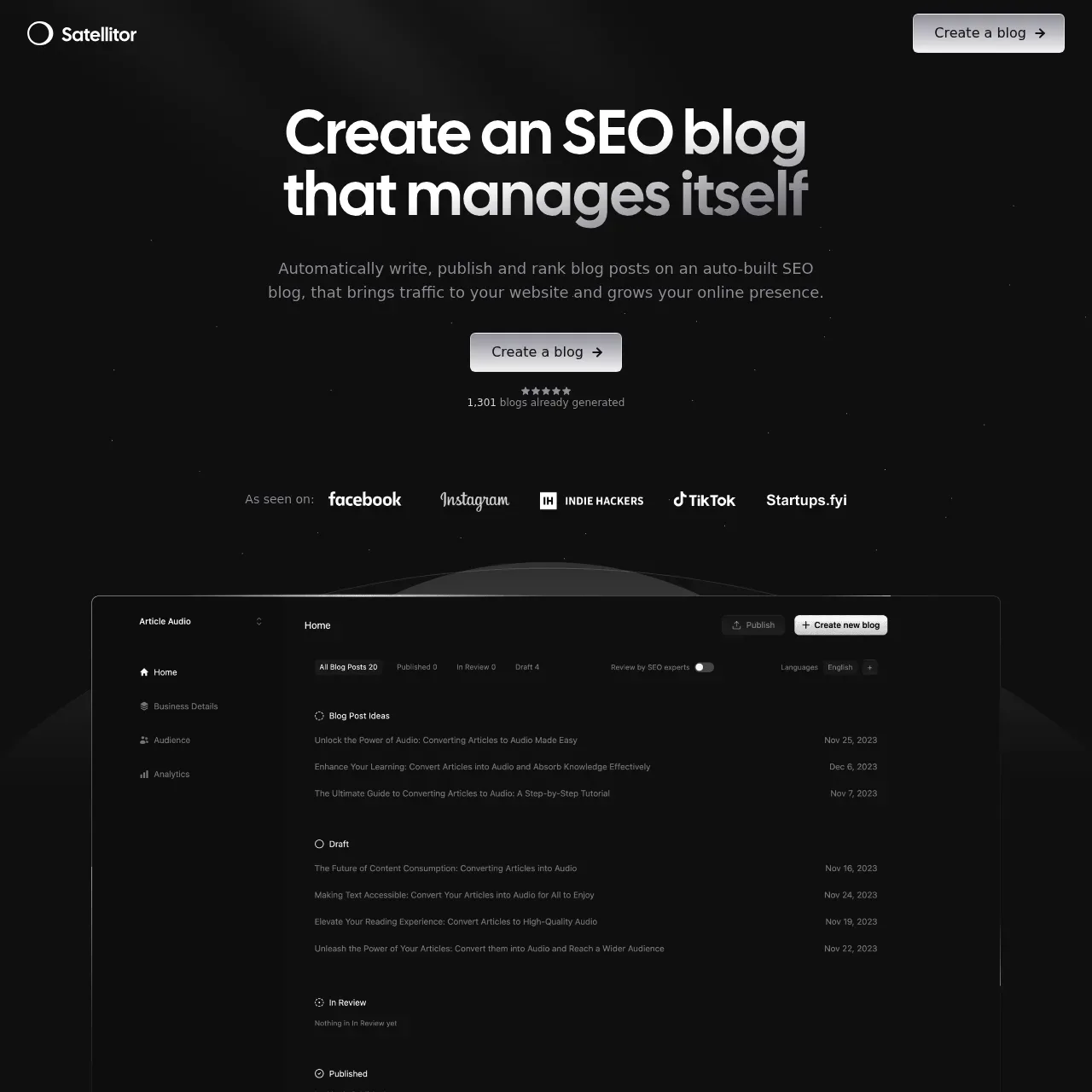 Satellitor website screenshot