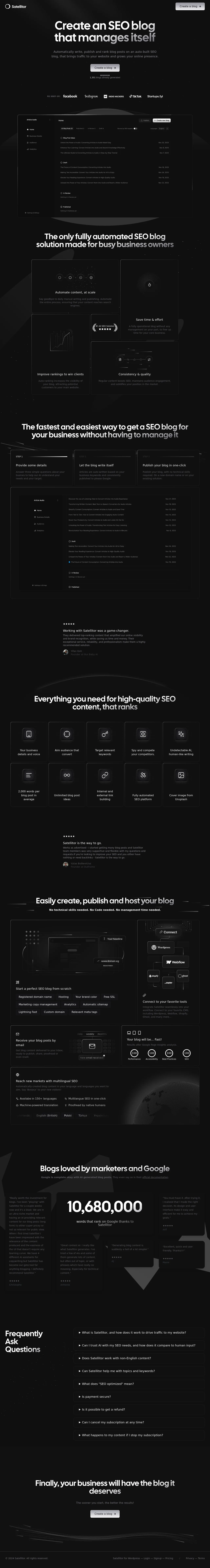 Satellitor full landing page
