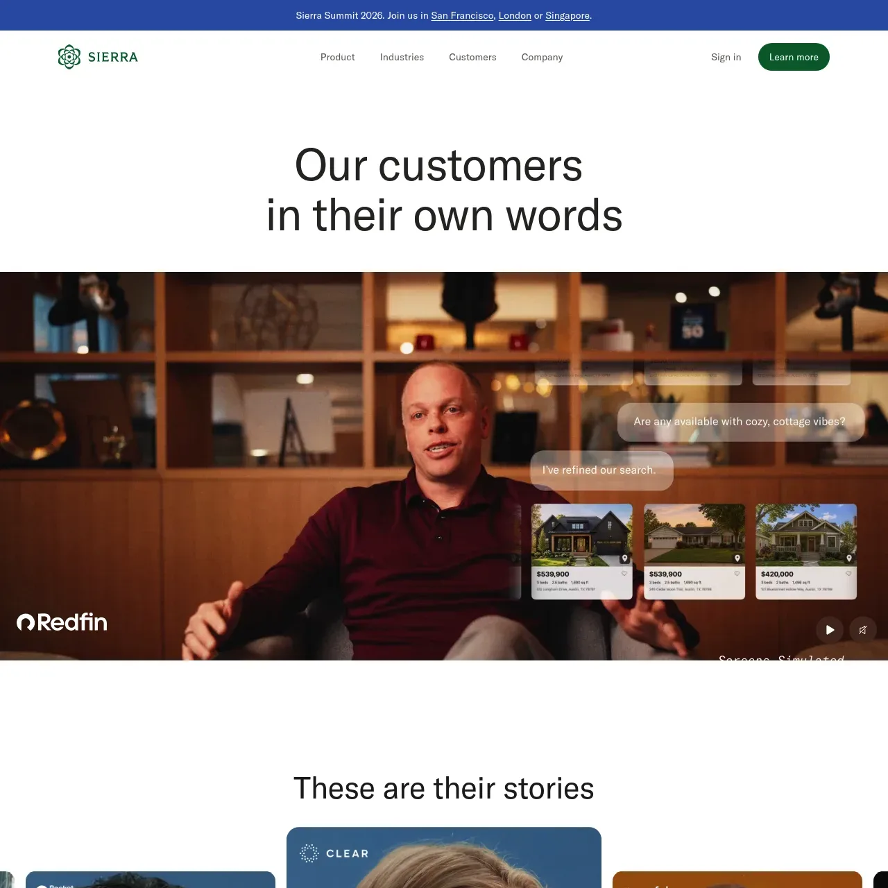 Sierra website screenshot