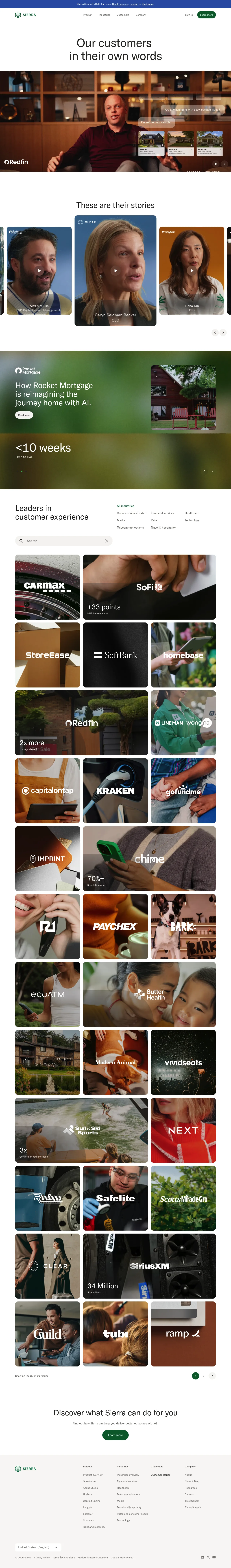 Sierra full landing page