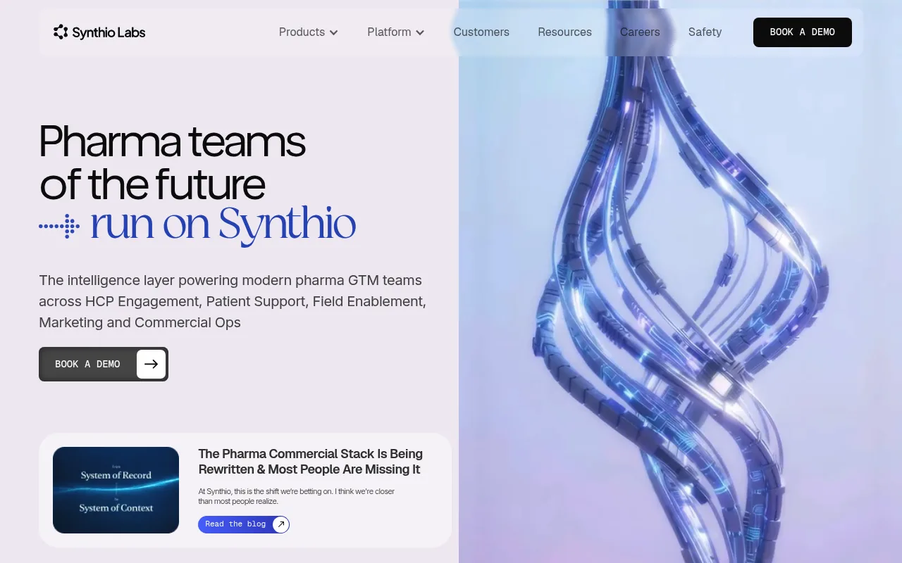 Synthio Labs website hero