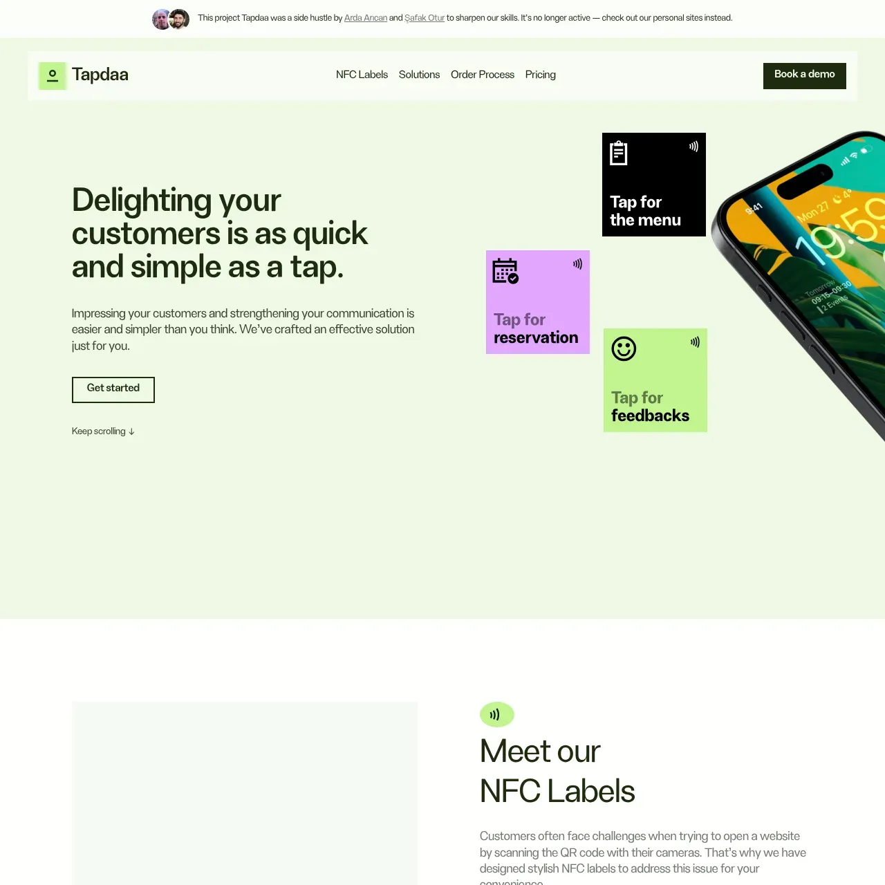 Tapdaa website screenshot