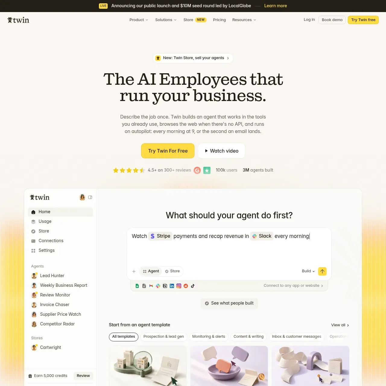 Twin website screenshot