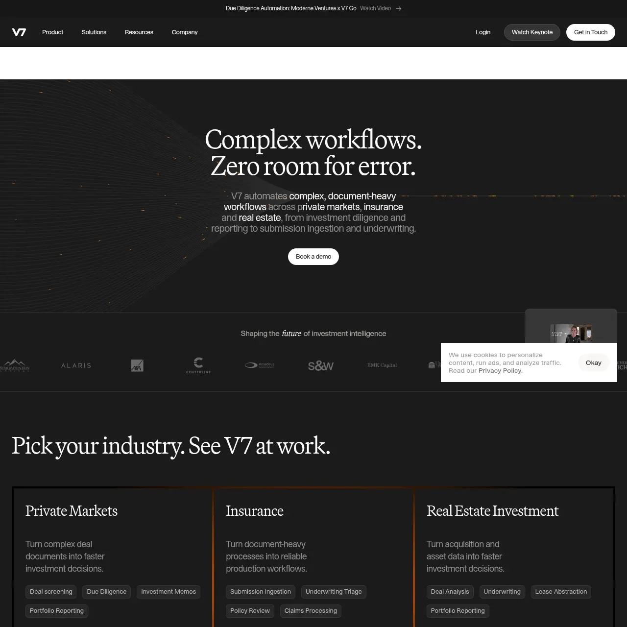 V7 website screenshot