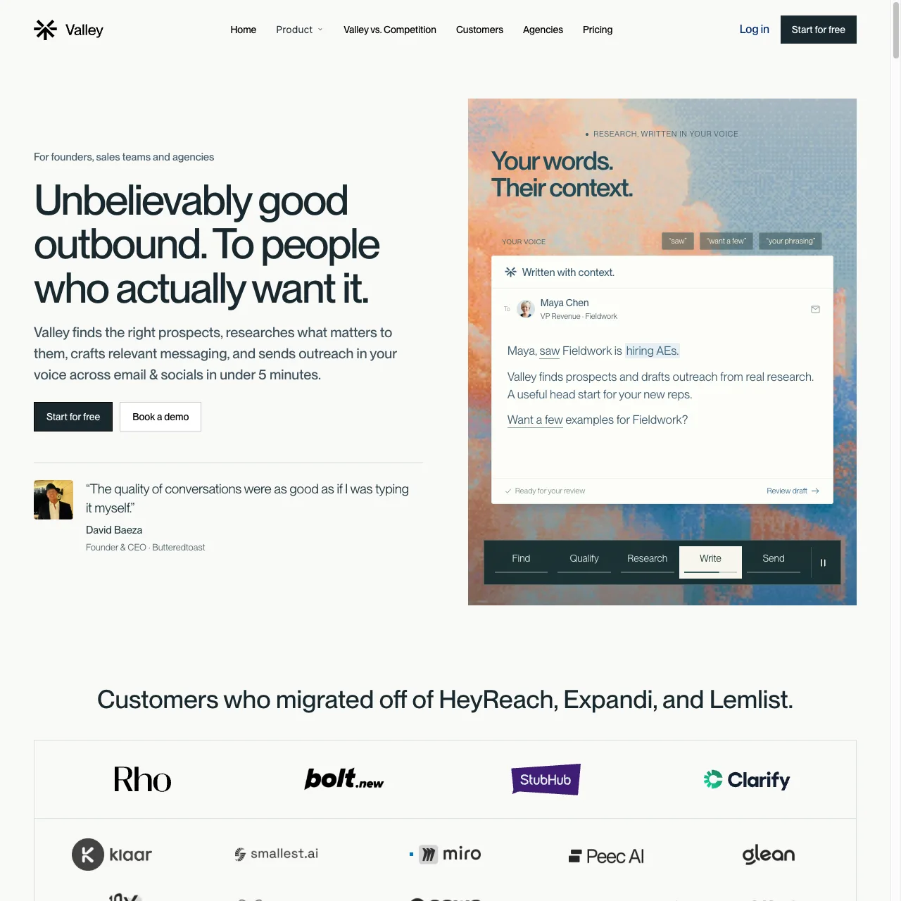 Valley website screenshot