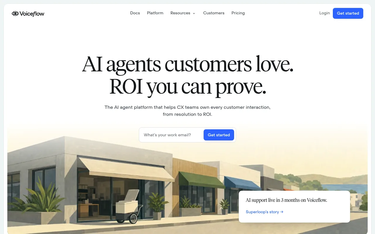 Voiceflow website hero