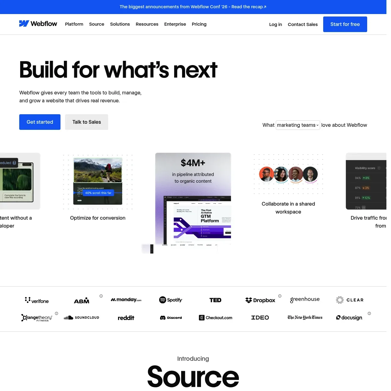 Webflow website screenshot